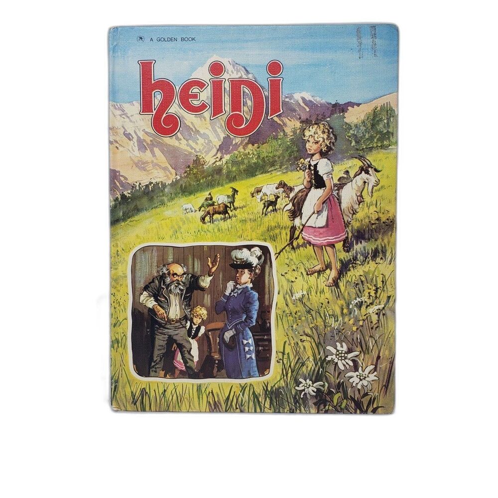 Vintage 1980 Heidi Johanna Spyri Jane Carruth Golden Press Hardcover Kids Book